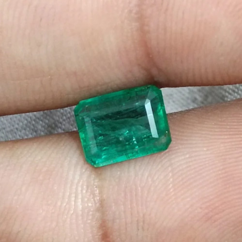 2.08ct Natural emerald SGL certified medium green octagon loose stone/