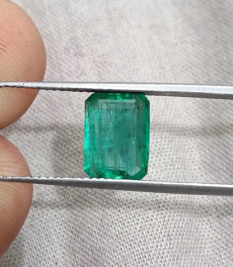 2.08ct Natural emerald SGL certified medium green octagon loose stone