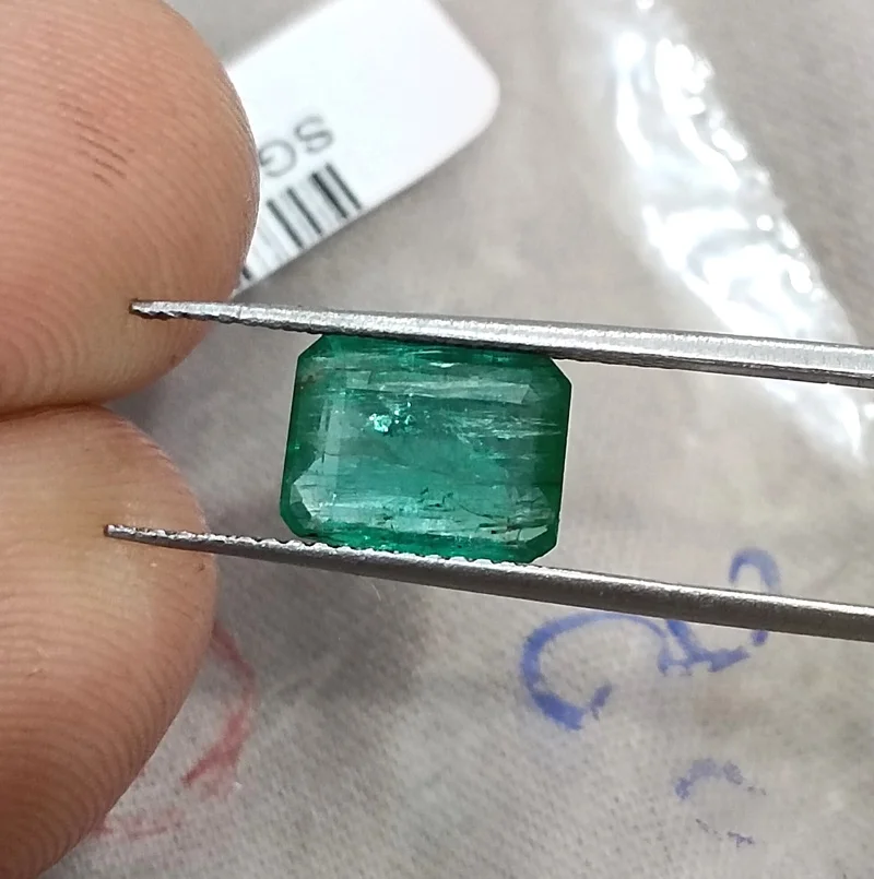 2.08ct Natural emerald SGL certified medium green octagon loose stone