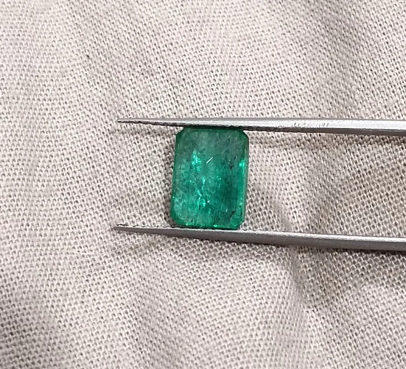 2.08ct Natural emerald SGL certified medium green octagon loose stone