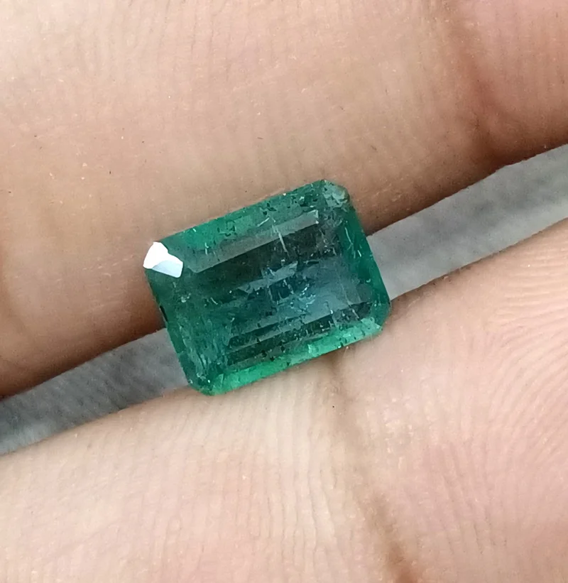 2.14ct Medium green natural emerald SGL certified octagon stone