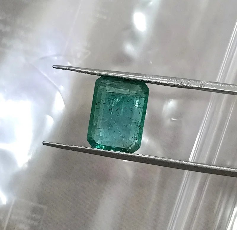 2.14ct Medium green natural emerald SGL certified octagon stone