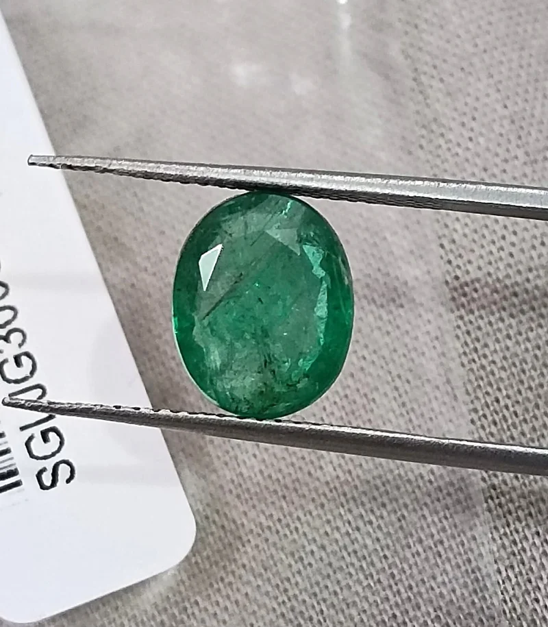 2.34ct Emerald natural medium deep spring green SGL certified oval gemstone/