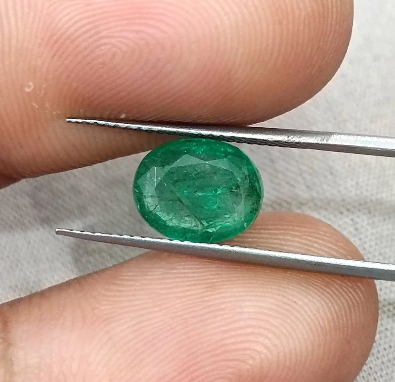 2.34ct Emerald natural medium deep spring green SGL certified oval gemstone
