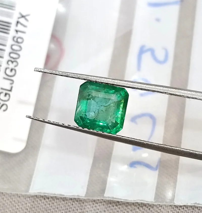 1.59ct Colombian emerald medium deep green natural octagon cut stone