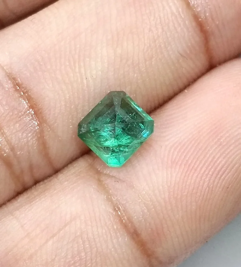 1.59ct Colombian emerald medium deep green natural octagon cut stone
