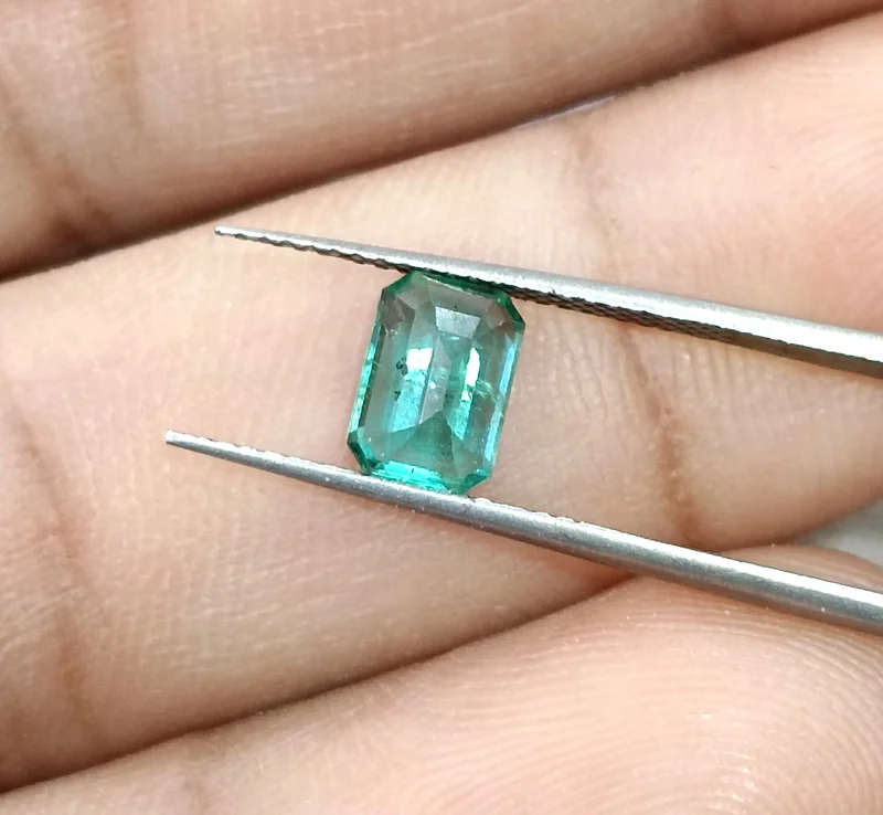 0.98ct Medium deep green natural emerald SGL certified octagon gemstone