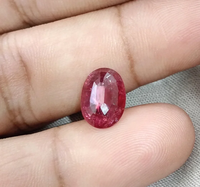 3.42ct Untreated natural ruby SGL certified merlot red gemstone