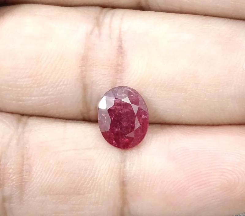 2.39cts Unheated ruby deep cherry red SGL certified gemstone