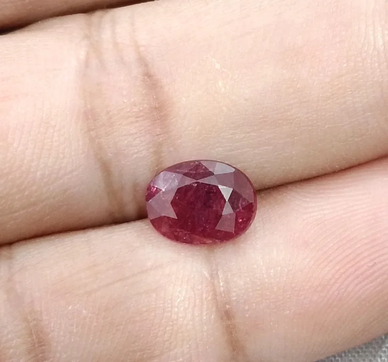 2.23ct Unheated ruby deep rasberry red SGL certified loose gemstone
