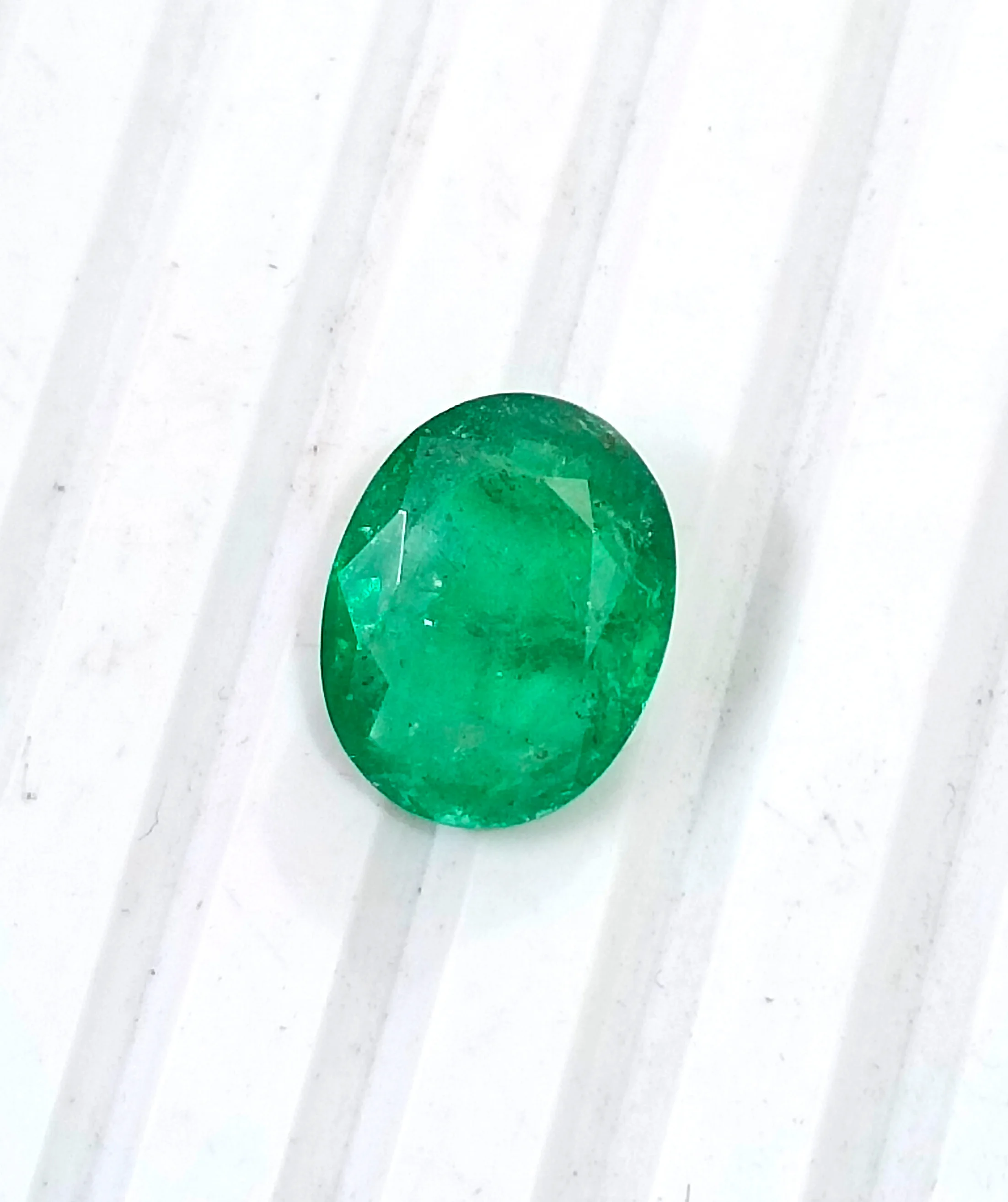 3.05ct Zambian emerald medium deep green SGL certified oval gemstone/