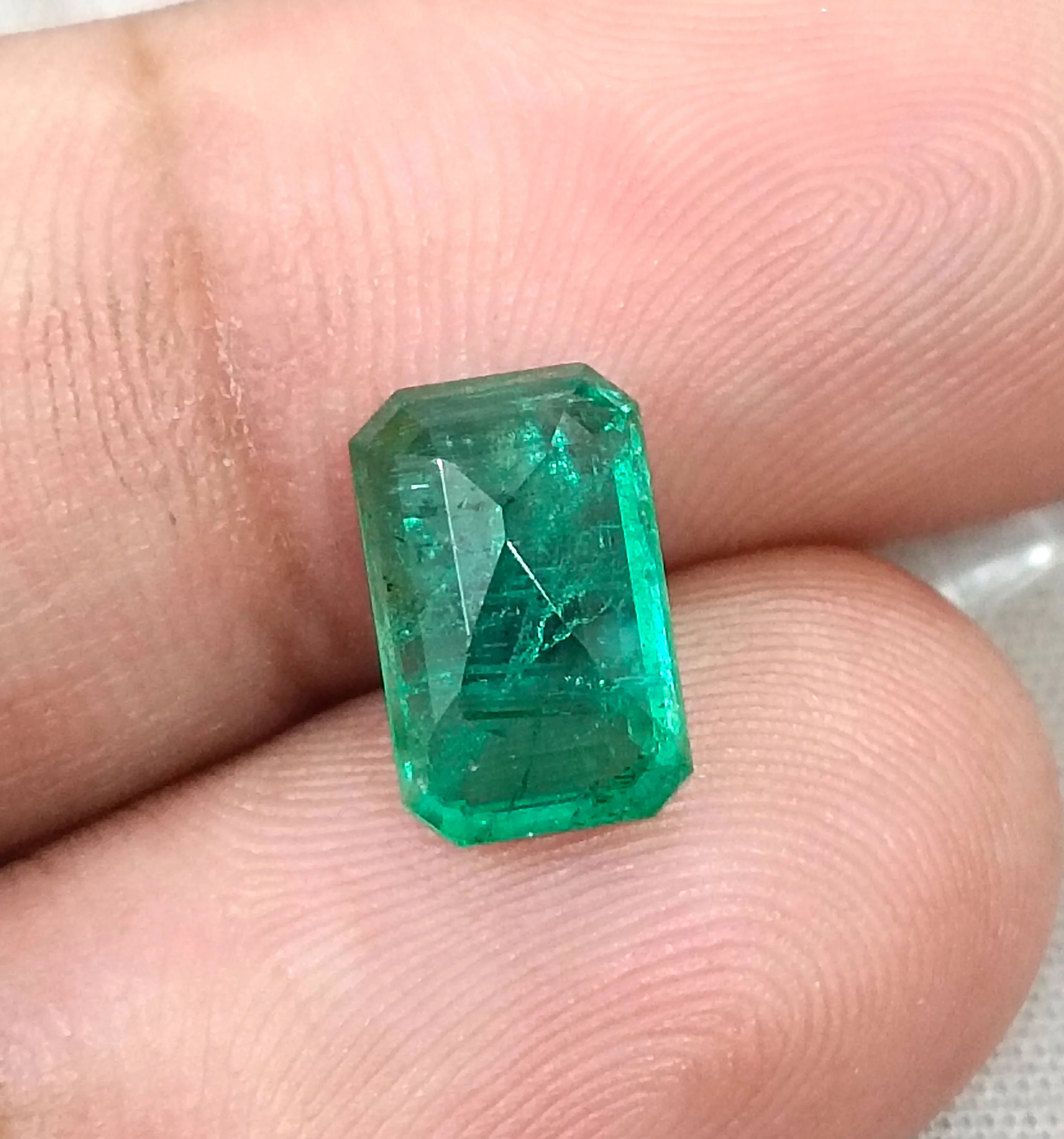 3.08ct Emerald medium deep green SGL certified octagon gemstone