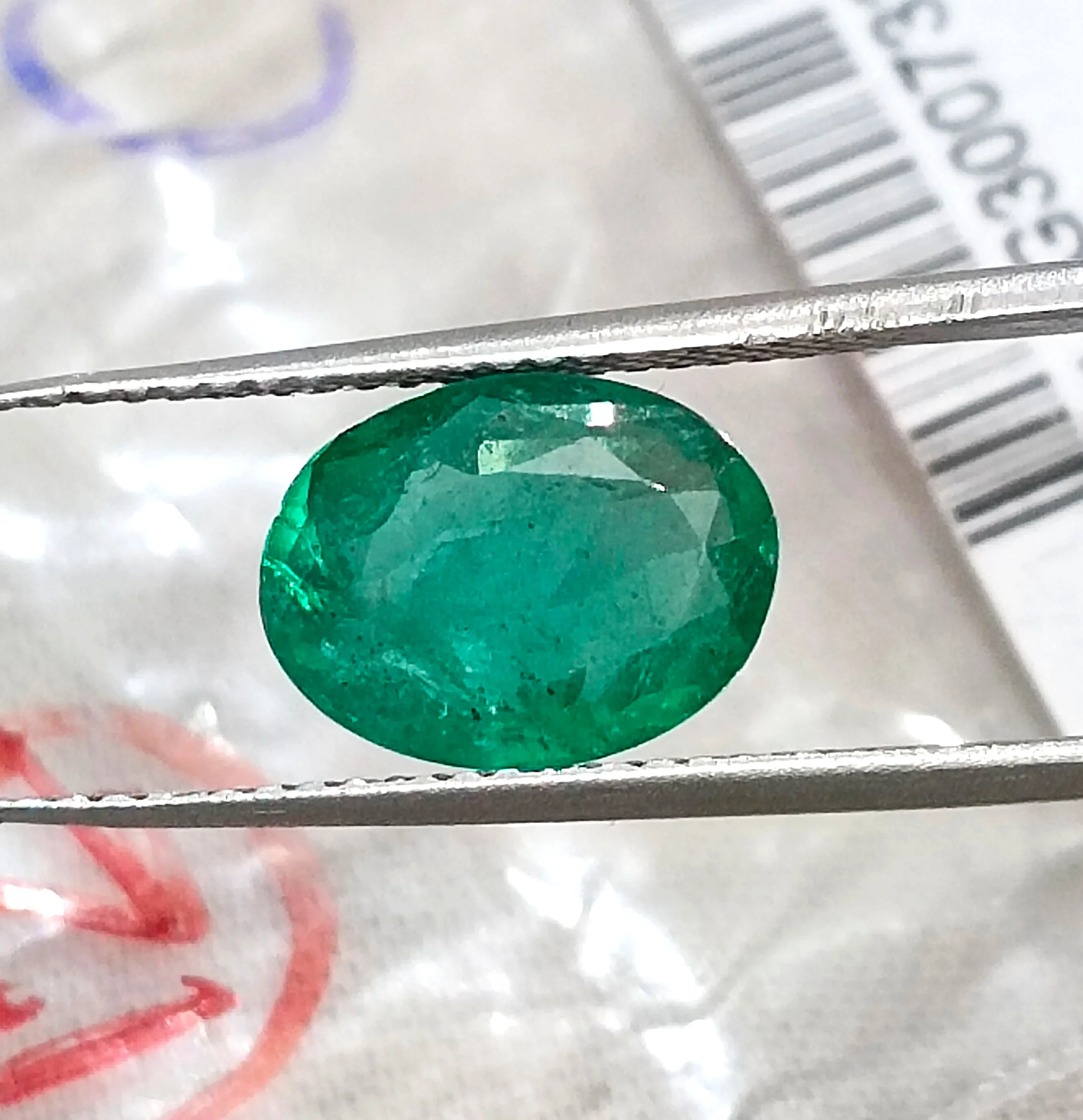 1.74ct Emerald deep green SGL certified oval Zambian gemstone