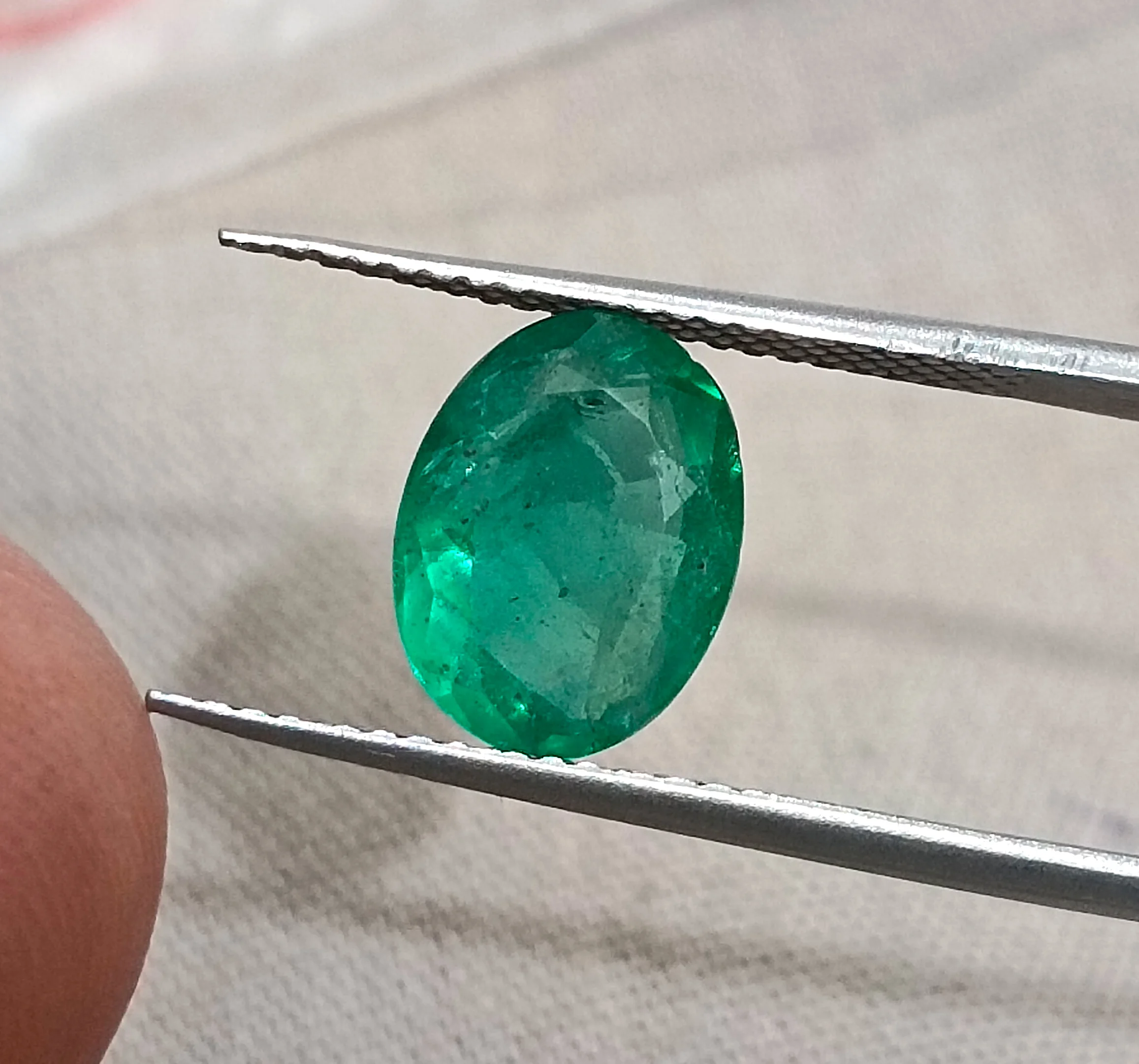 1.74ct Emerald deep green SGL certified oval Zambian gemstone
