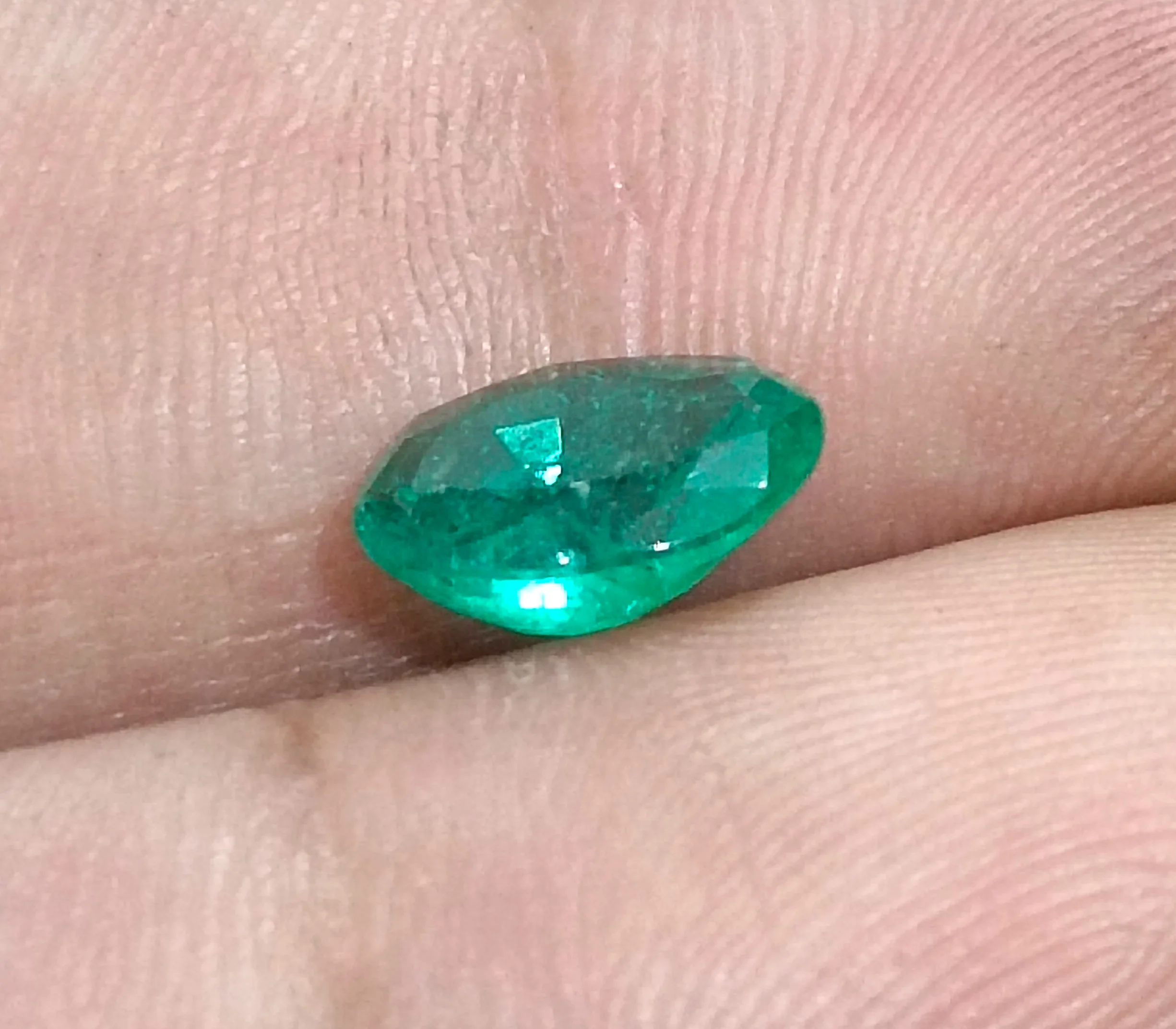 1.74ct Emerald deep green SGL certified oval Zambian gemstone