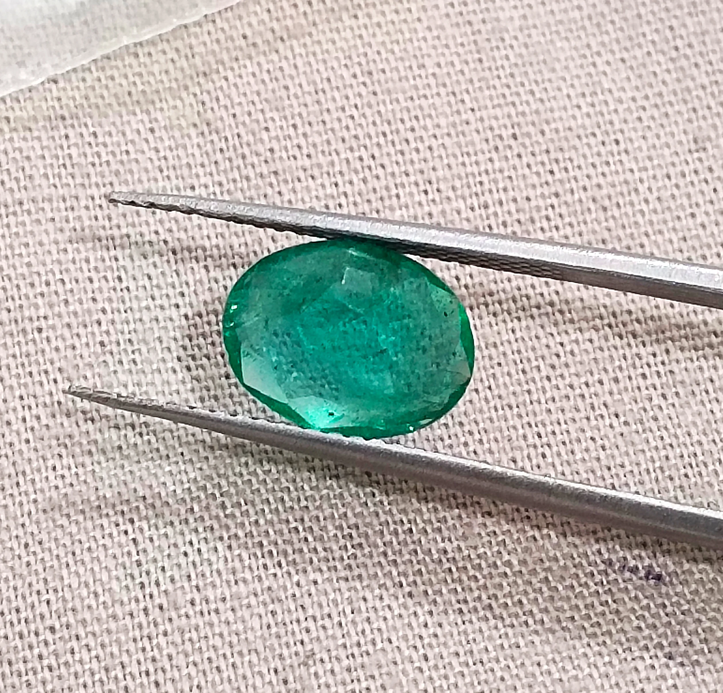 1.74ct Emerald deep green SGL certified oval Zambian gemstone