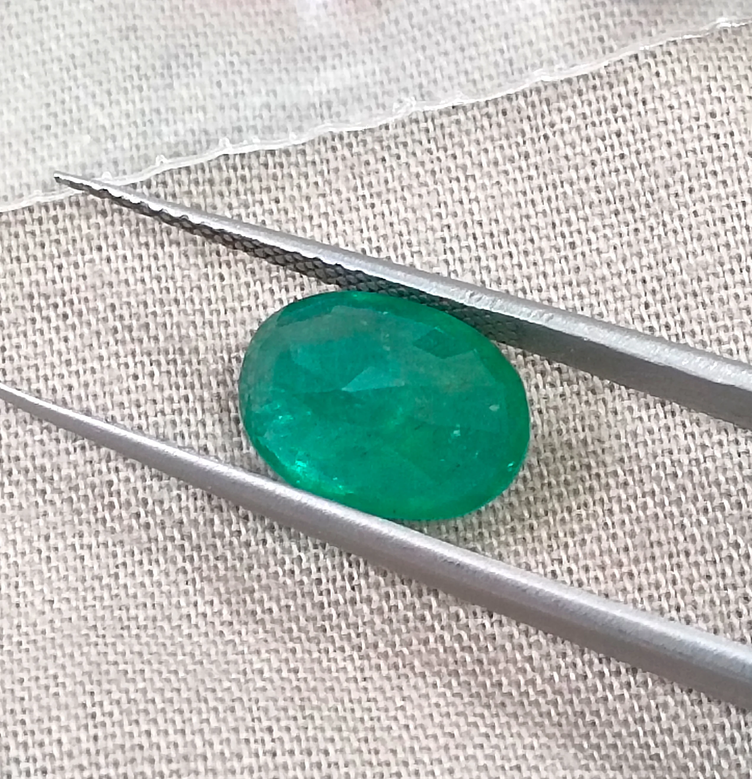 2.73ct Natural emerald deep velvet green oval SGL certified stone
