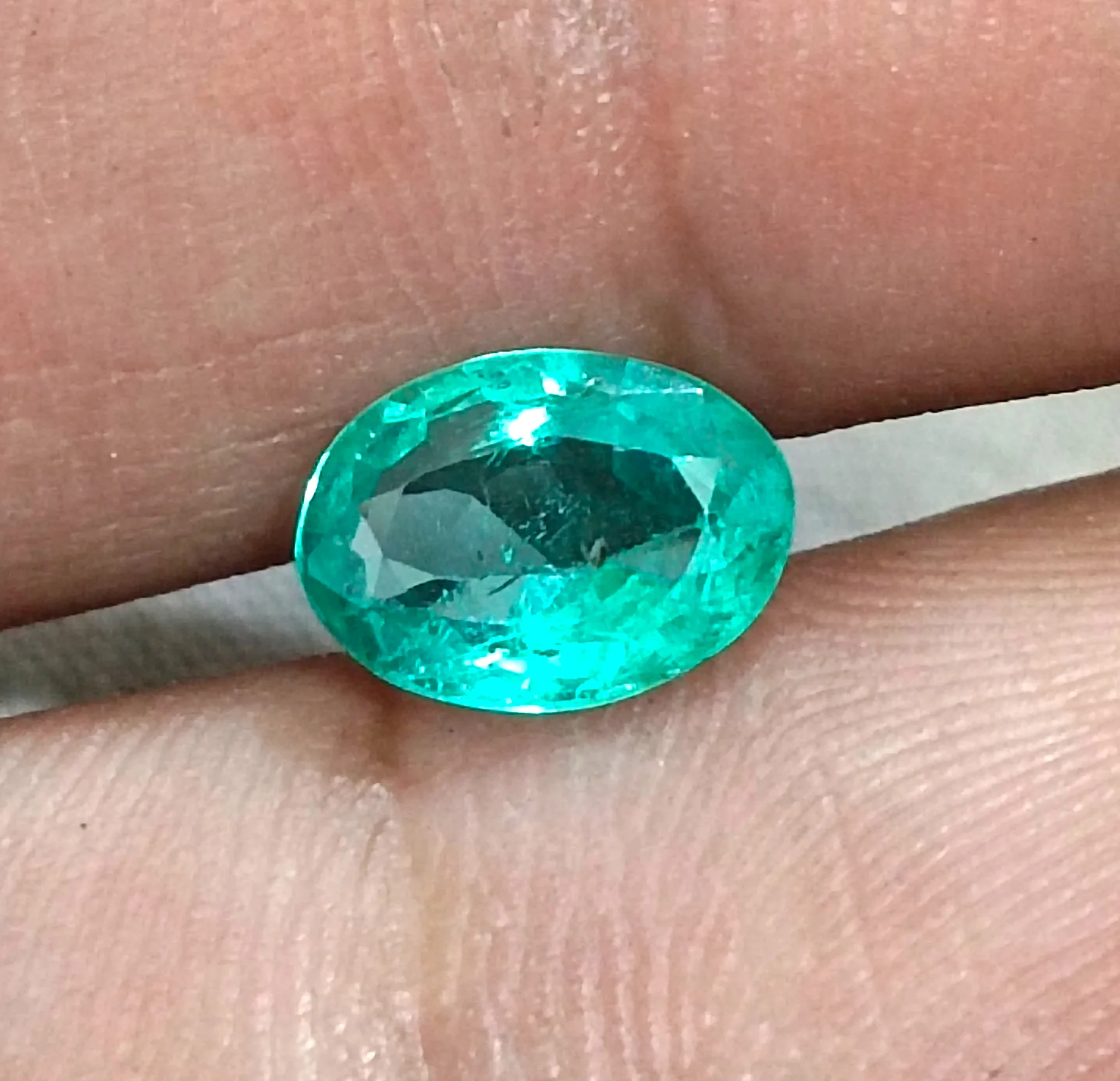 1.20ct Emerald Zambia medium light sea green oval SGL certified gemstone/
