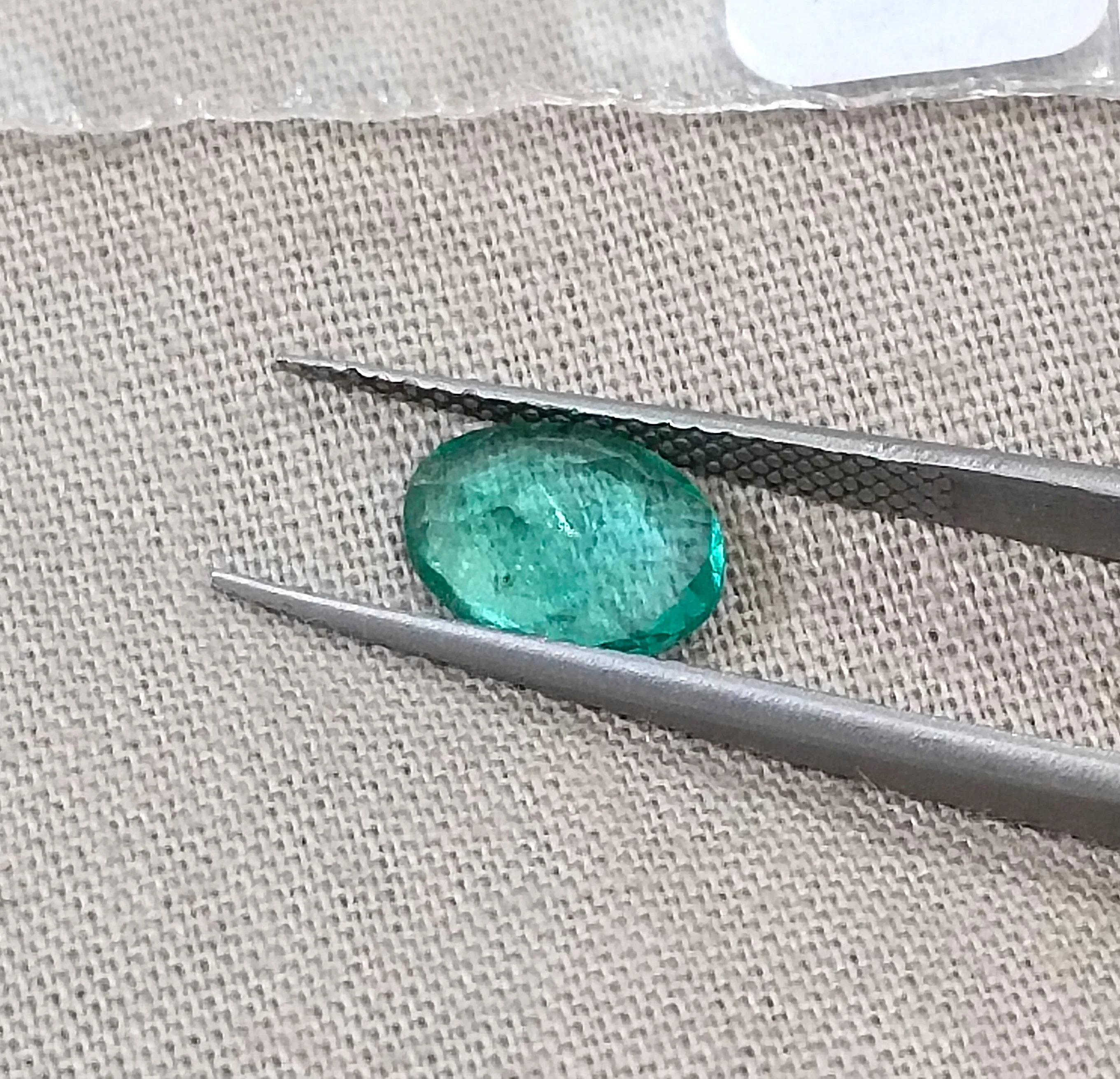 1.20ct Emerald Zambia medium light sea green oval SGL certified gemstone