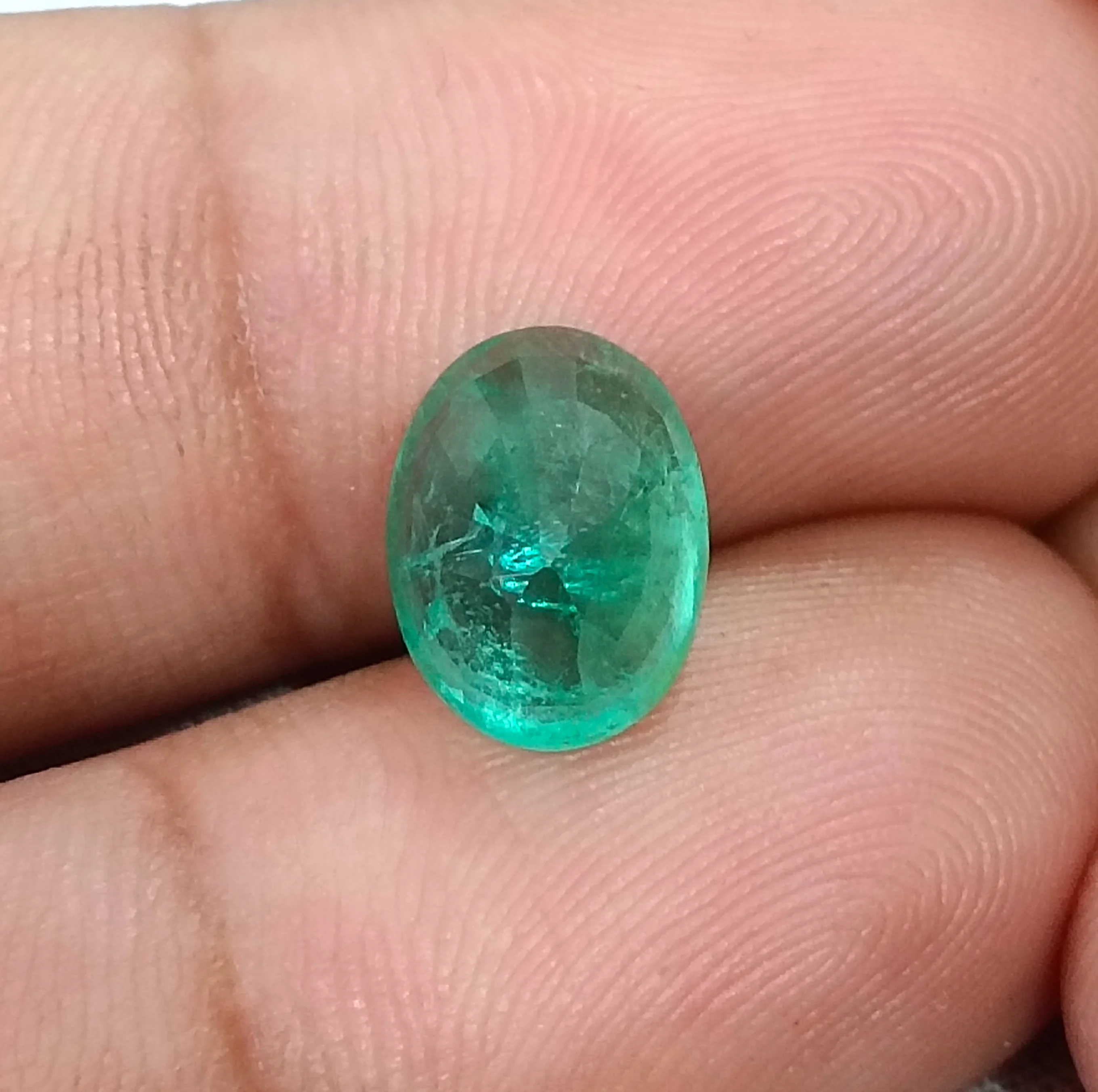 3.13ct Natural emerald bright sea green oval SGL certified gemstone