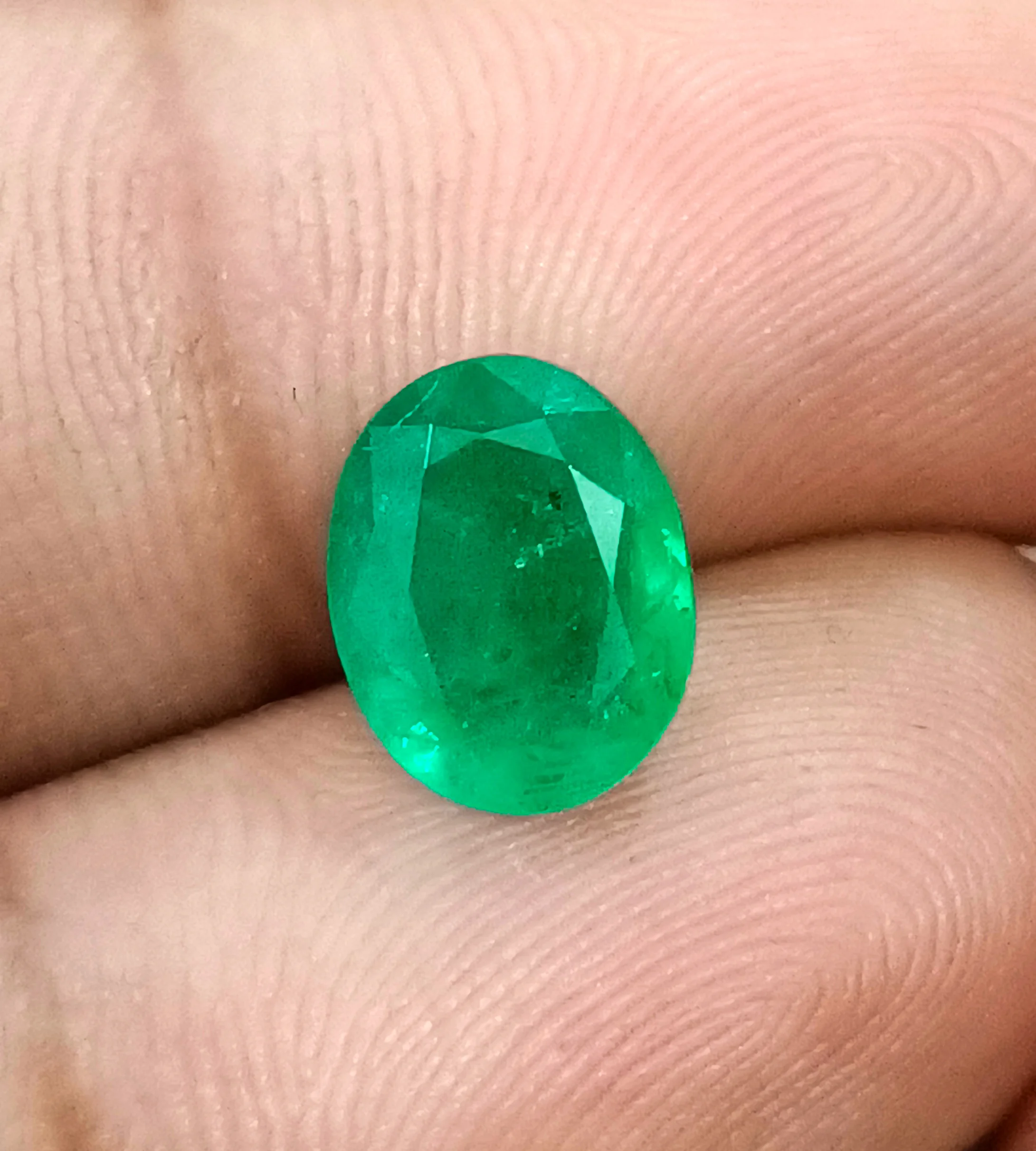2.83ct Emerald SGL certified medium deep pure green oval cut stone/