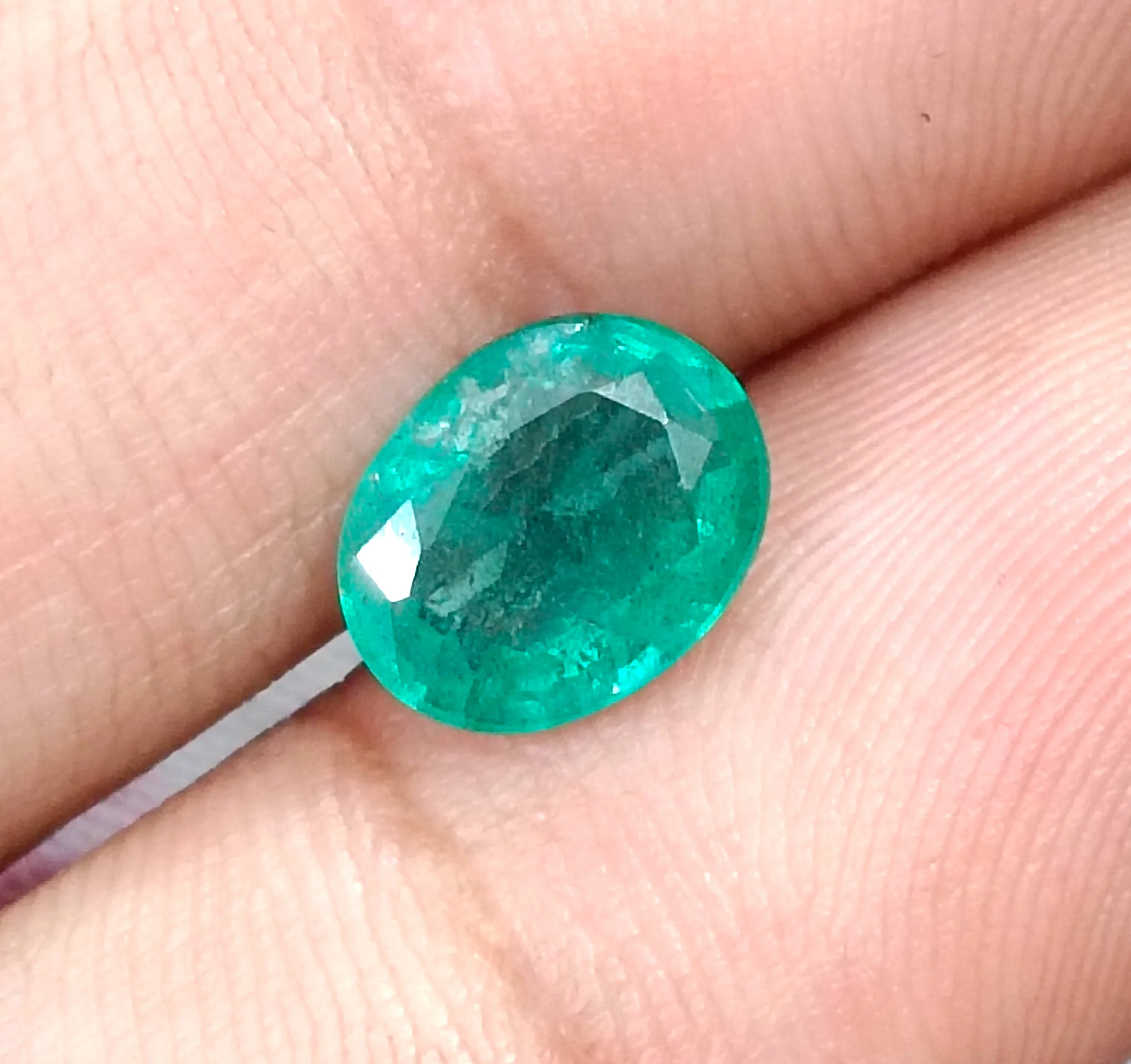 1.87ct Medium green natural Zambian emerald SGL certified