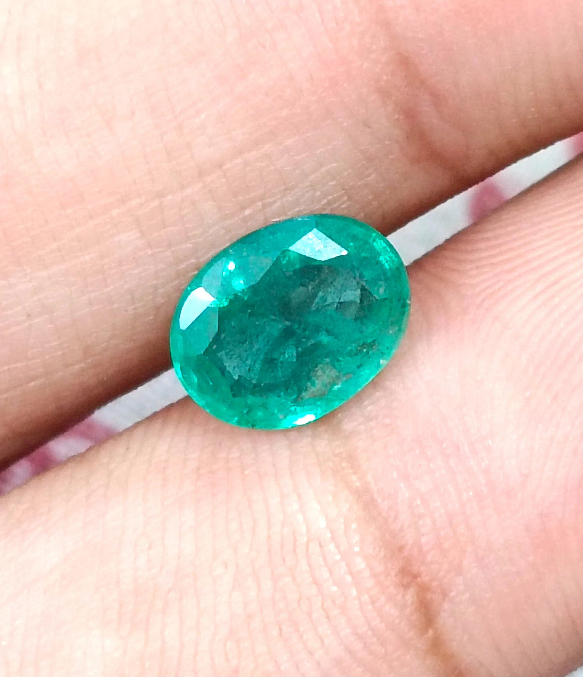 1.87ct Medium green natural Zambian emerald SGL certified