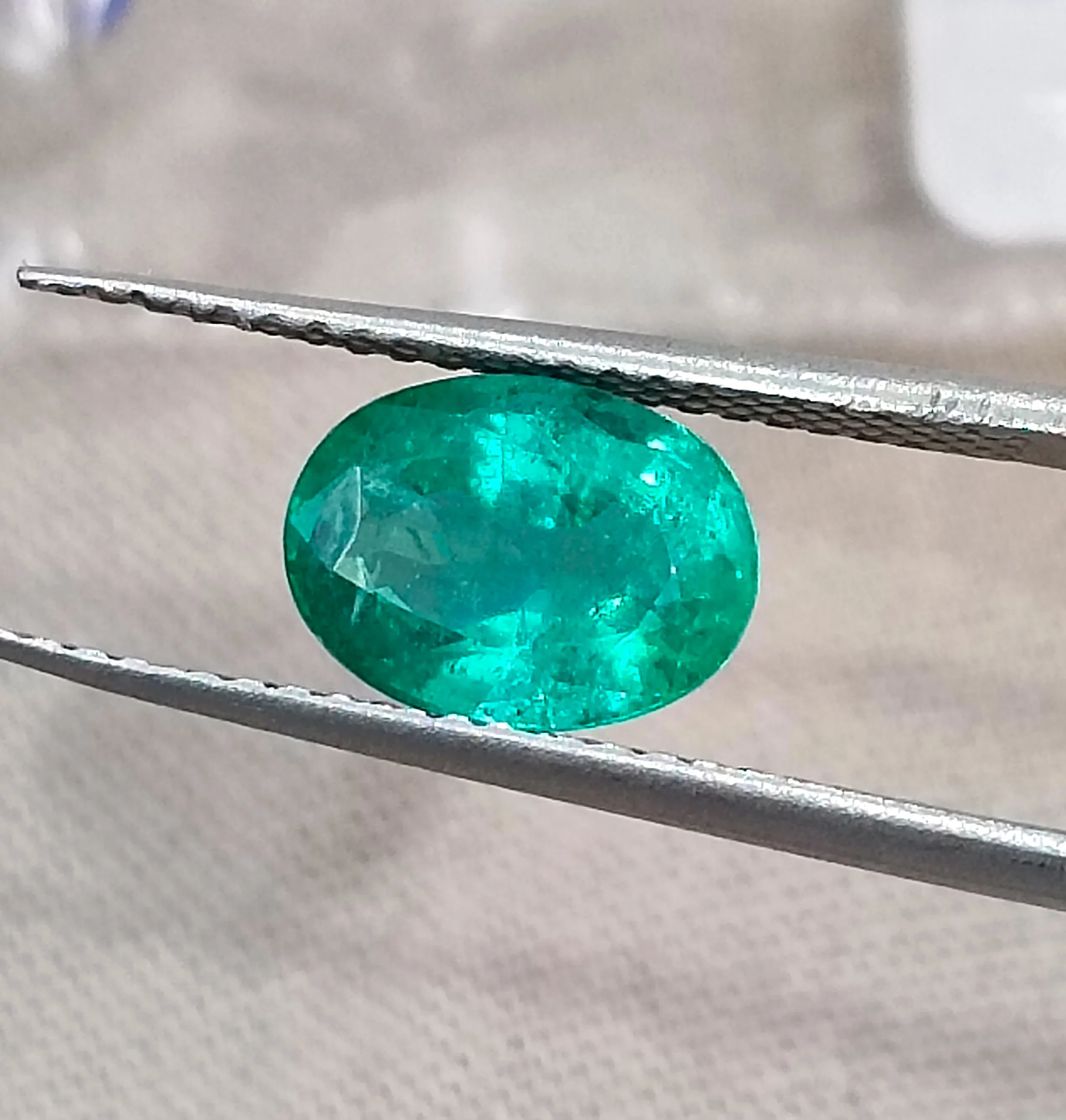 1.48ct Very shiny Zambian emerald medium deep green SGL certified