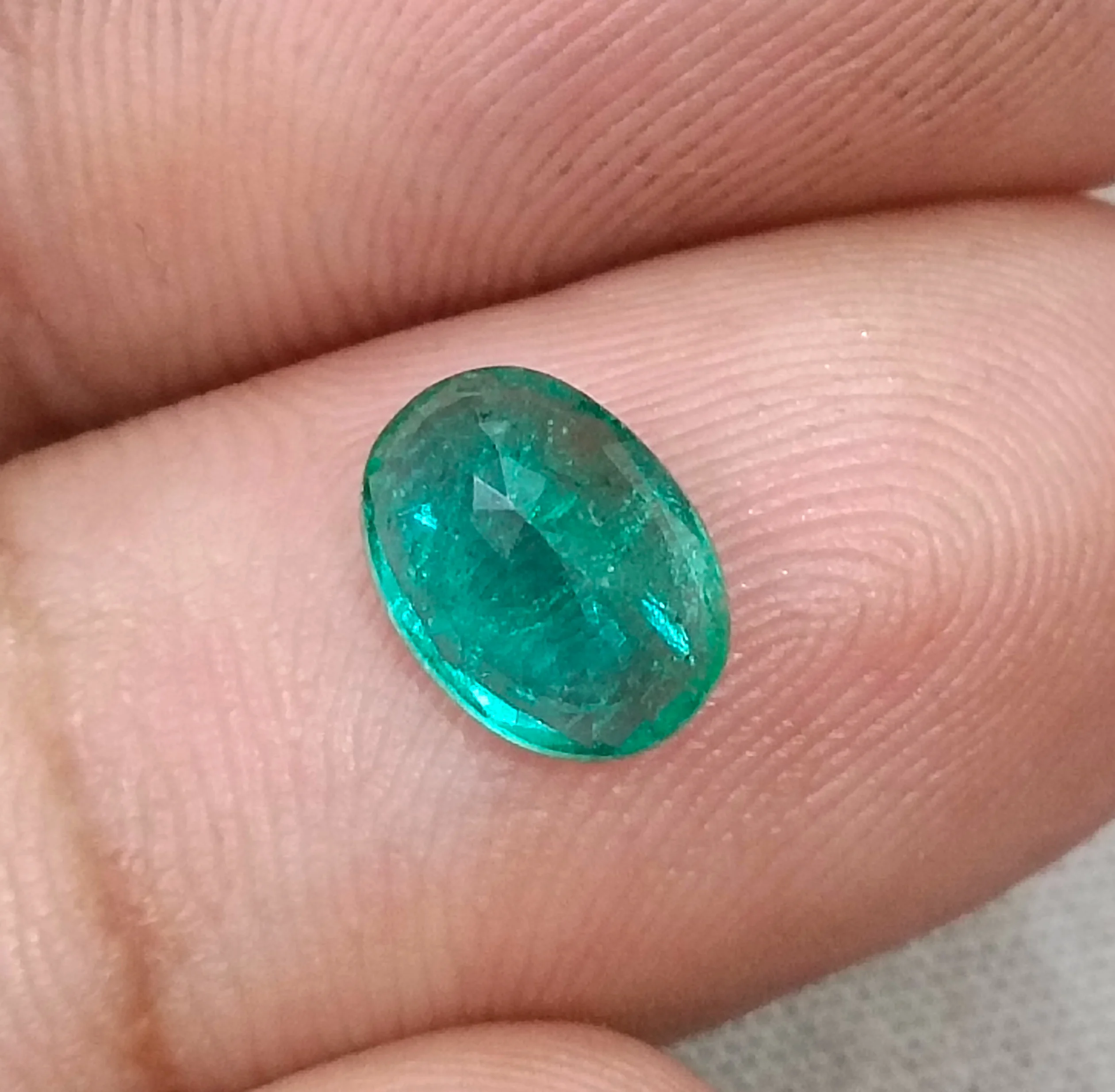 1.48ct Very shiny Zambian emerald medium deep green SGL certified